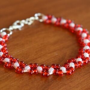 Ruby Red Beaded Bracelet